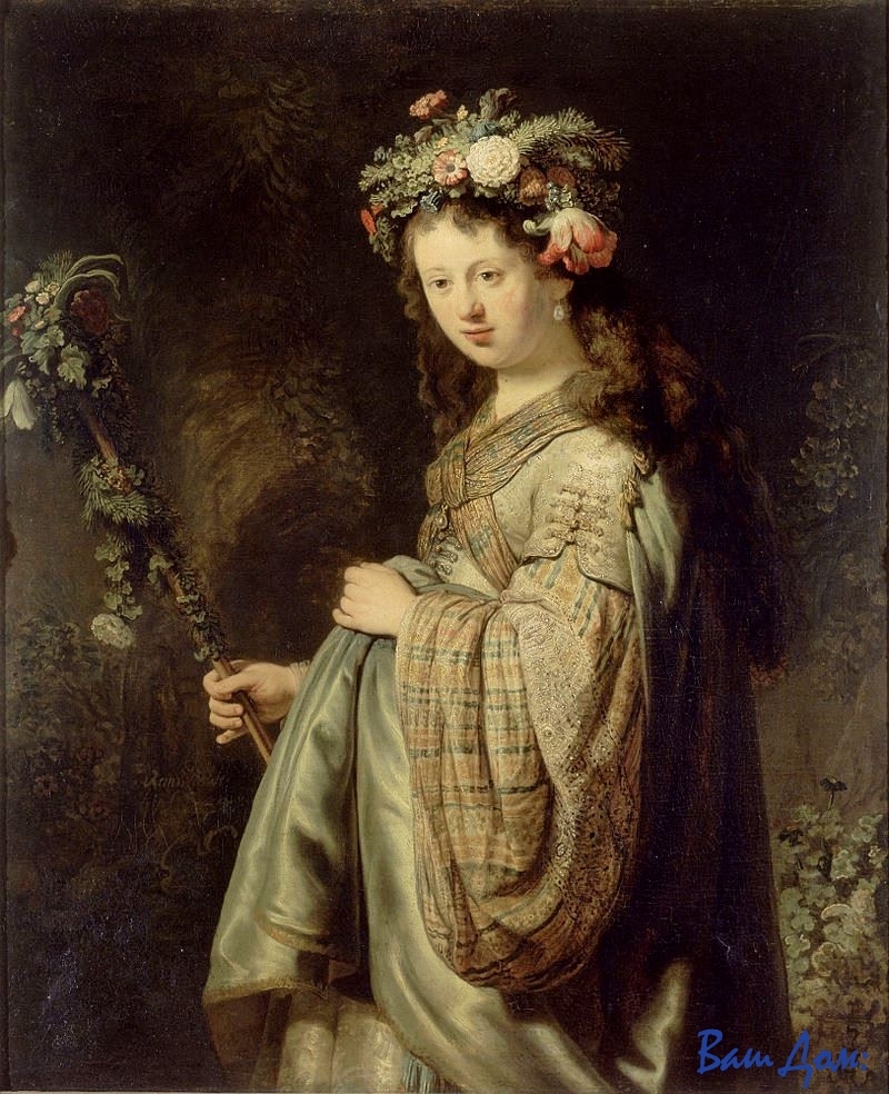 тюльпаны в живописи Harmensz_van_Rijn_Rembrandt_-_Флора